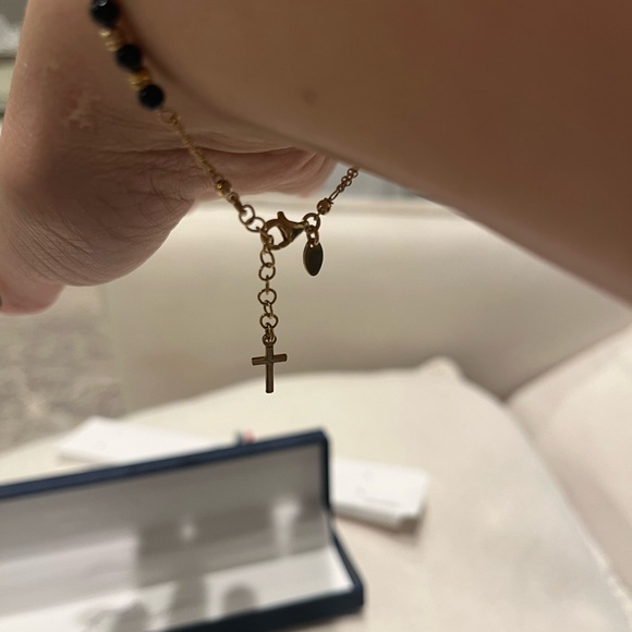 Lucia Maria Virgin Mary rosary bracelet. Silver 925. 18 K gold plated. Authentic - Picture 3 of 6